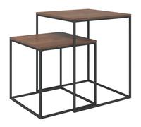 Vidaxl Ensemble De Table Basse 2 Pcs Bois D'ingénierie Et Métal Multicolore