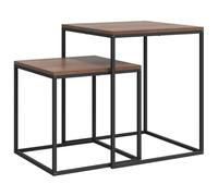 vidaXL Ensemble de Table Basse 2 pcs Ensemble de Tables Gigognes Tables d'Appoint Bouts de Canapé Intérieur Bois d'Ingénierie et Métal