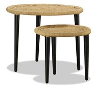 vidaXL Ensemble de table basse 2 pièces jute naturelle