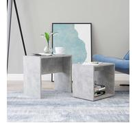 Vidaxl Ensemble De Table Basse Gris Béton 48x30x45 Cm Bois Ingénierie Gris