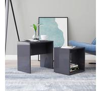 vidaXL Ensemble de table basse Gris brillant Bois d'ingénierie 802893