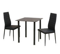 Vidaxl Ensemble De Table Et Chaise De Salle À Manger 3 Pièces Noir Multicolore