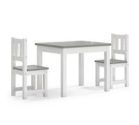 vidaXL Ensemble de table et chaises enfants 3 pcs Blanc et gris MDF