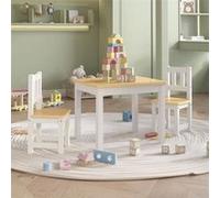 vidaXL Ensemble de Table et Chaises pour Enfants 3 pcs Mobilier Esemble de Meubles Salon Chambre à Coucher Maison Intérieur 10410 Blanc G