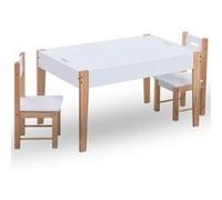 vidaXL Ensemble de Table et Chaises pour Enfants 3 pcs Tout-petit Garçons Filles Salle de Jeux Chambre Salon Maison 286189 Blanc G