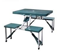 vidaXL Ensemble de table de camping pliable 41456 – 4 tabourets aluminium vert