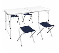 vidaXL Ensemble de Table Pliable de Camping et 4 Tabourets, Meuble à Manger, Mobilier de Jardin Cuisine Patio Pique-nique 41328