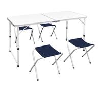 Table Pliante De Camping Hauteur Ajustable Avec 4 Tabourets