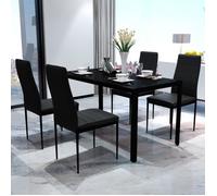 vidaXL Ensemble de table pour salle à manger cinq pièces noir