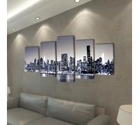 vidaXL Ensemble de tableaux de décoration monochrome New York 200 x 100 cm