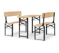 Vidaxl Ensemble De Tables À Bière Pliantes 3 Pcs Bois Massif De Sapin