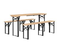 Vidaxl Ensemble De Tables À Bière Pliantes 3 Pcs Bois Massif De Sapin