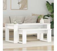 vidaXL Ensemble de tables basses 2 pcs Blanc Bois d'ingénierie 8000132