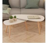 vidaXL Ensemble de tables basses 2 pcs Bois de pin massif Blanc 244731
