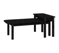 Vidaxl Ensemble De Tables Basses 2 Pcs Noir Bois Massif De Pin Marron