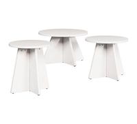 vidaXL Ensemble de tables basses 3 pcs Blanc 49 x 49 x 30 cm