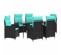 vidaXL Ensemble de Tables Basses avec Coussin avec Oreiller 7 pcs, Canapé d'extérieur Moderne, mobilier résistant aux intempéries, sièges de Jardin, Cadre en Acier, coussiné, Style Minimaliste