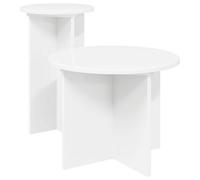 vidaXL Ensemble de tables d'appoint 2 pcs Blanc Bois d'ingénierie