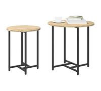 Table d'appoint ronde chêne Sonoma 45 cm - pieds métal, finition mate