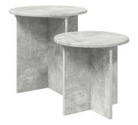 vidaXL Ensemble de tables d'appoint 2 pcs Gris béton Bois d¿ingénierie