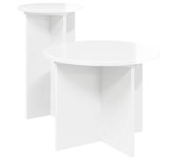 vidaXL Ensemble de tables d'appoint avec stockage 2 pcs Blanc brillant