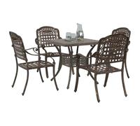 vidaXL Ensemble de Tables de Jardin 3 pcs Bronze Aluminium coulé, Ensemble de Salle à Manger Alfresco, mobilier d'extérieur Rustique, Table de Jardin Superbe pour Profiter