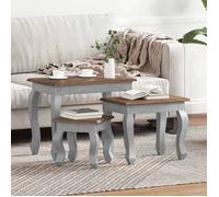 vidaXL Ensemble de tables gigognes 3 pcs bois d'acajou massif 244505