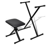 vidaXL Ensemble de tabouret et support réglable de piano 70032