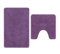 vidaXL Ensemble de Tapis de Bain antidérapants 2 pcs Violet PP, Tapis de Bain antidérapant, Confortable et Absorbant, Pratique et Lavable en Machine