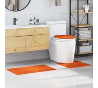 Vidaxl Ensemble De Tapis De Bain Antidérapants 3 Pcs Orange Pp