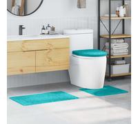Vidaxl Ensemble De Tapis De Bain Antidérapants 3 Pcs Turquoise Pp