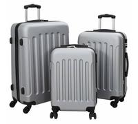 vidaXL Ensemble de valises 3 pcs Coque Dure Argent 20'' 24'' 28'' ABS