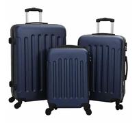 vidaXL Ensemble de valises 3 pcs rigides Bleu Marine 20” 24” 28” ABS