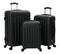 vidaXL Ensemble de valises 3 pièces Coque Rigide Noir 20" 24" 28" ABS