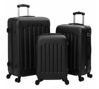 vidaXL Ensemble de valises 3 pièces Coque Rigide Noir 20" 24" 28" ABS