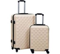 vidaXL Ensemble de valises rigides 2 pcs Doré ABS 92431 Jaune G