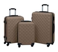 vidaXL Ensemble de valises rigides 3 pcs Marron ABS Brun
