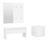vidaXL Ensemble de vestiaires blanc brillant Matériau dérivé du bois