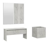 vidaXL Ensemble de vestiaires gris béton bois composite