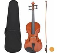 vidaXL Ensemble de violon avec archet et mentonnière Bois foncé 4/4