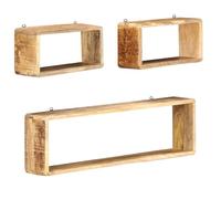 vidaXL Ensemble d'étagères cube 3 pcs en bois solide de manguier