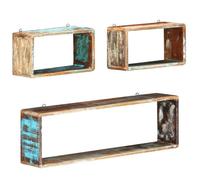 Vidaxl Ensemble D'étagère Cube 3 Pcs Bois Solide De Récupération Multicolore