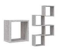 vidaXL Étagères murales 4 pcs Gris 26 x 15 x 26 cm Bois composite