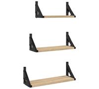 vidaXL Ensemble d'étagères murales 836319 – 3 pièces chêne Sonoma bois d'ingénierie Multicolore G