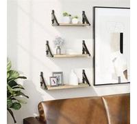 Ensemble d'étagères murales 3pcs chêne sonoma bois d'ingénierie 836319