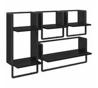 vidaXL Ensemble d'étagères murales 4 pcs Chêne noir 65 x 25 x 30 cm