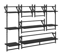 vidaXL Ensemble d'étagères murales 6 pcs Chêne noir 100 x 25 x 30 cm