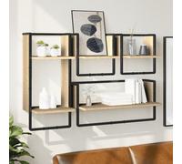 Vidaxl Ensemble D'étagères Murales Avec Barres 4 Pcs Chêne Sonoma