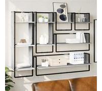 Ensemble d'étagères murales avec barres 6 pcs sonoma gris 836316