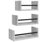 vidaXL Ensemble d'étagères murales 3 pcs – Tablettes suspendues avec rangement, moderne, Sonoma gris
